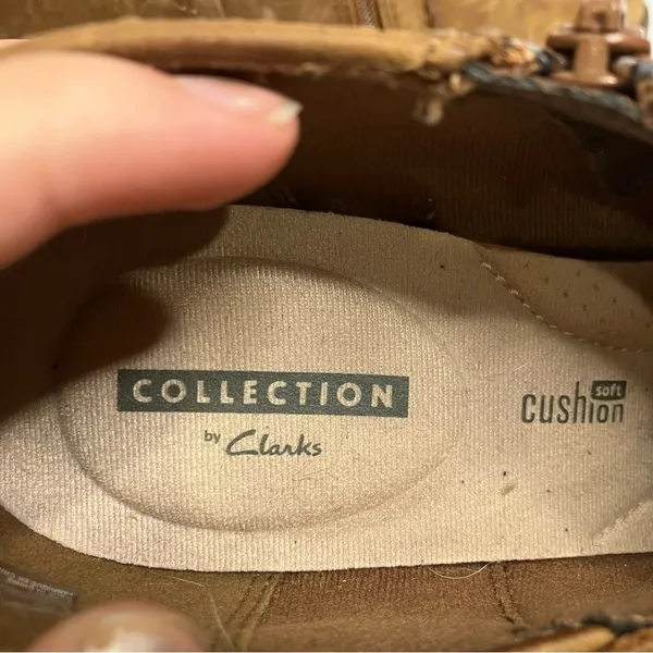 Clarks Sashlin Aleta‎ booties shooties brown leather size 8 - Image 7