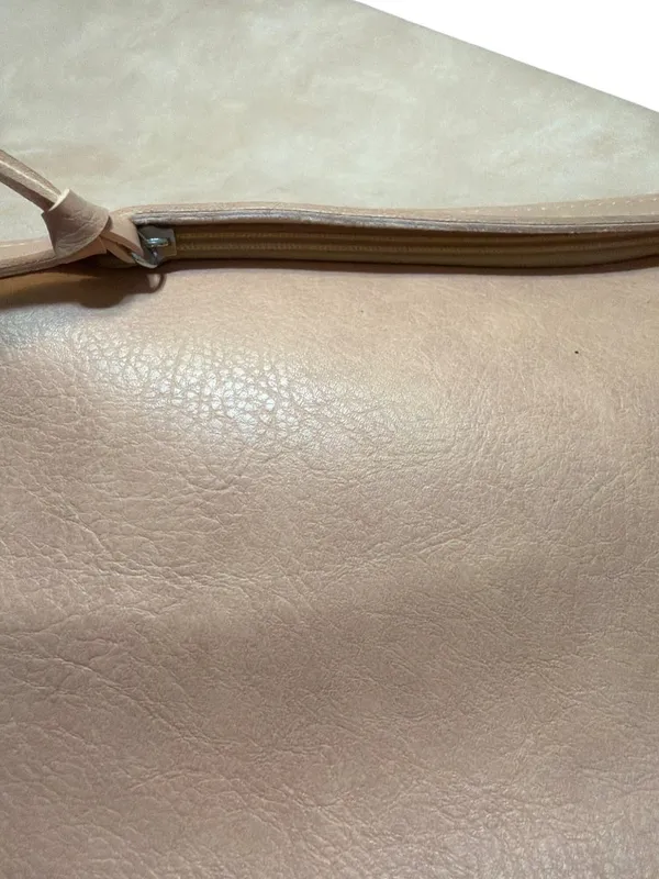 Ulta Beauty Peach Faux Leather Triangle Tote Bag Single Handle New With Tags - Image 2