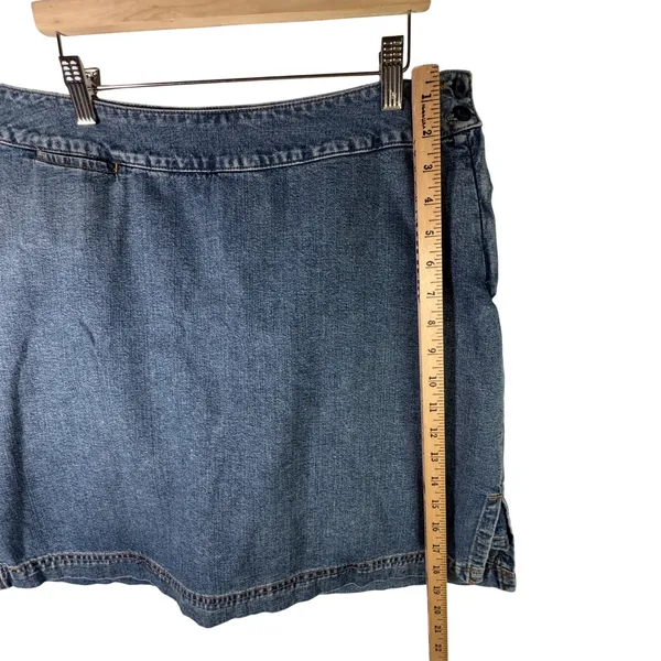 Vtg Cherokee Denim Skort 10 Cotton‎ Medium Wash Blue Mini Skirt Y2K Cottagecore - Image 6