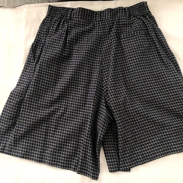 Black white plaid preppy pleated high rise Bermuda shorts office siren core Measurements in pics - Image 2