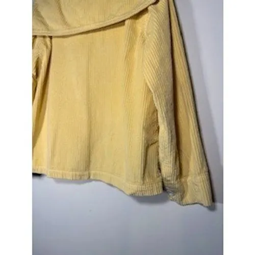 BIG BUD PRESS Corduroy‎ Sailor Jacket Medium Butter Yellow Button Up Boxy Retro - Image 5