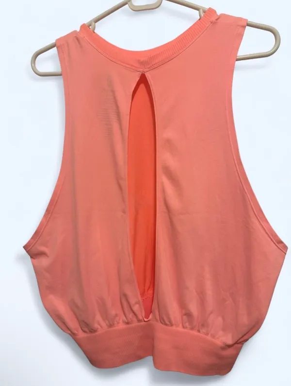Free People FP Movement Coral Open Back Logo Tank NWOT Size M/L - Image 3
