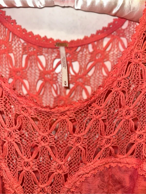 NWT Free People Fiesta Coral Lace Dress - Image 4
