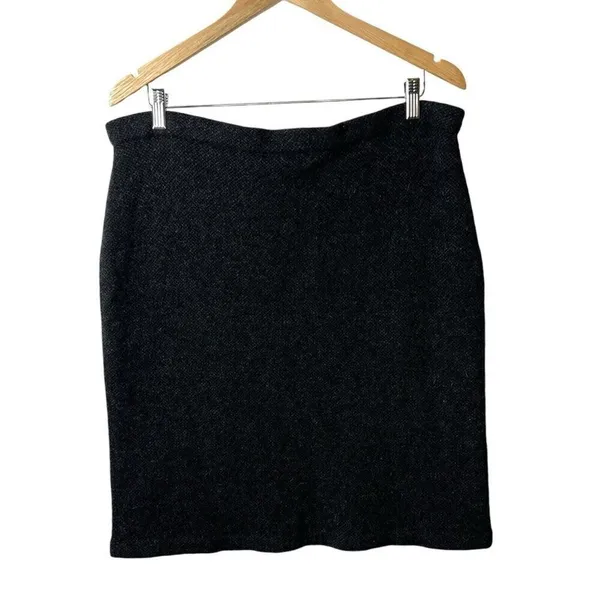 Lauren Ralph Lauren Petite Womens Lambswool Charcoal‎ Pencil Knit Skirt Large - Image 2
