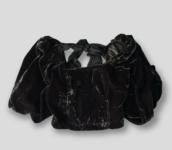 Free People 'Marie' Velvet Open Back Top - Image 4