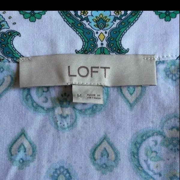 Loft floral medallion bell sleeve blouse size M - Image 7