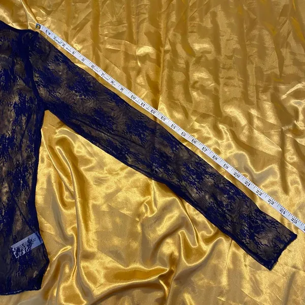 Wild Fable Cobalt Blue Sheer Mock Neck Top - Image 6