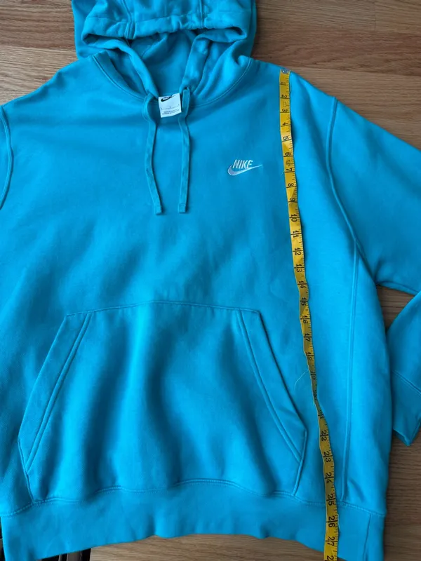 Nike Sportswear Club Fleece Turquoise Aqua Hoodie Pullover Size L - Image 8