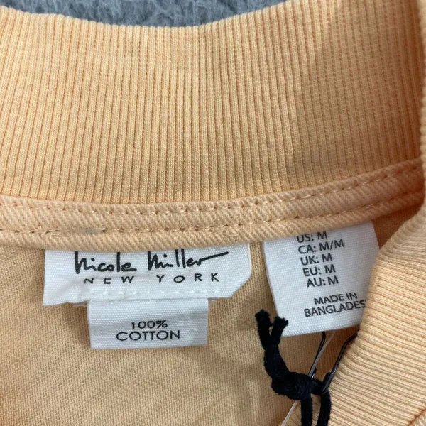 Nicole Miller Cropped Bomber Jacket Women M Orange Utility Full Zip NWT‎ - Image 3