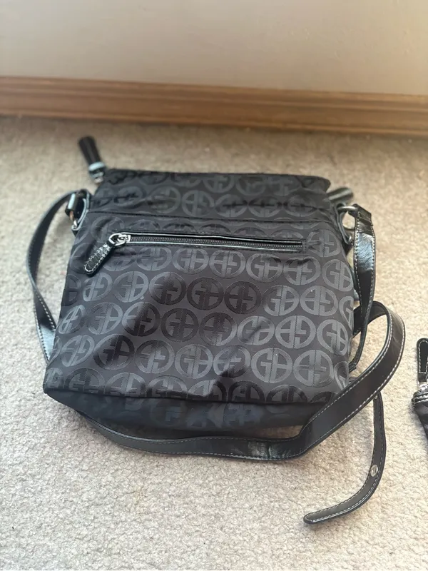 Giani Bernini Y2K Black Monogram Organizer Crossbody Bag + Coin Pouch - Image 3