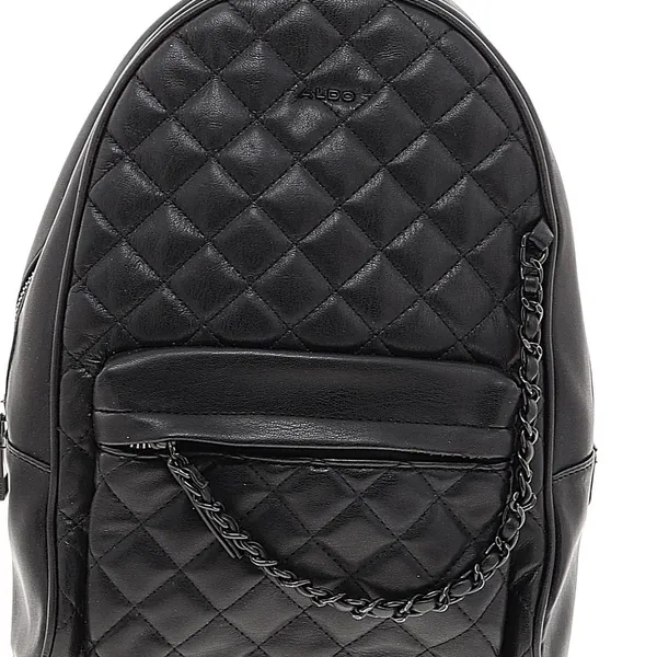 ALDO Women's Galilinia Backpack in black quilted vegan leather chain Old Money - Image 3