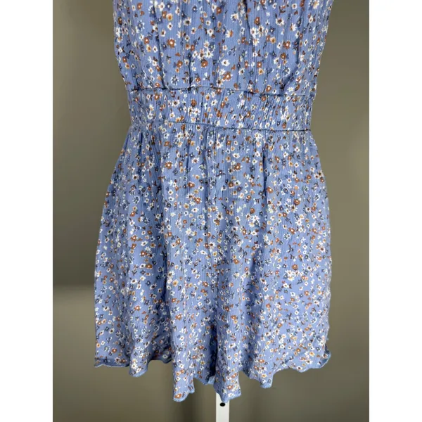 Altar'd State Blue Floral Romper Boho Cottagecore Tie Strap XS Made USA‎ - Image 4