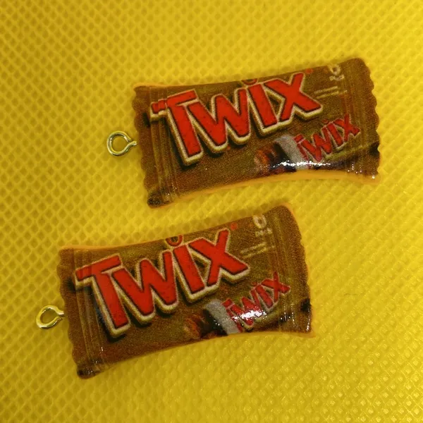 2pc Resin Candy Snack Charms DIY Projects Necklace or Earrings Orange - Image 9