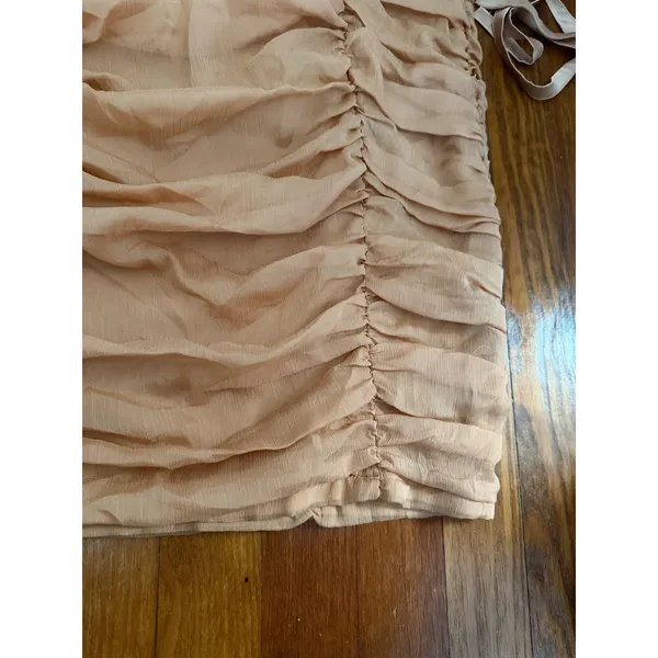 Rehab Women Champagne Ruched 2 Piece Set Crop Top Midi Skirt Size L‎ - Image 7