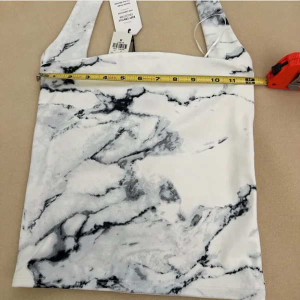 Express Marble-Print Halter Top - Image 2