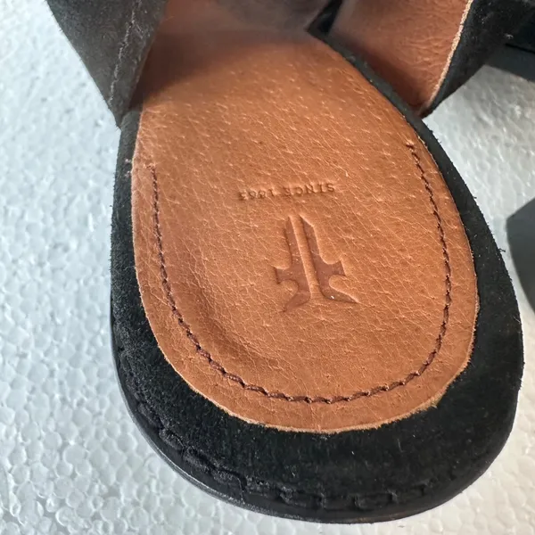 Frye Courtney Suede Slingback Heeled Mule Bootie Women's 10B Black 3.5" Heel - Image 7