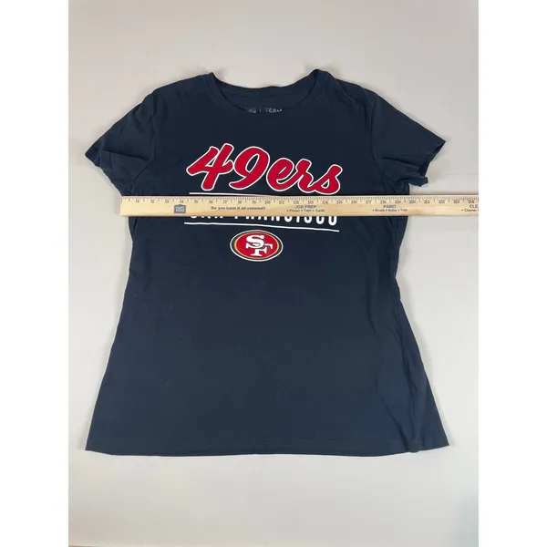 NFL Team Apparel 49ers Black Cotton Tee Shirt Womens Size L - Image 4