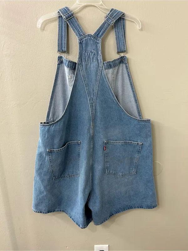 Levi's Utility Shortalls Denim Short Overalls Sz XL NWT - Image 8