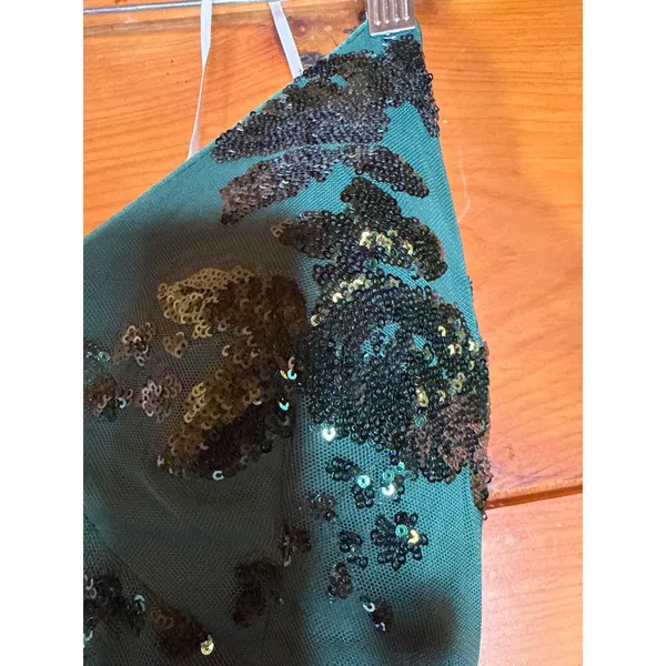 NWT Lulus Valhalla Forest Green Sequin Lace-Up Maxi Dress Glam Holiday Size M - Image 8