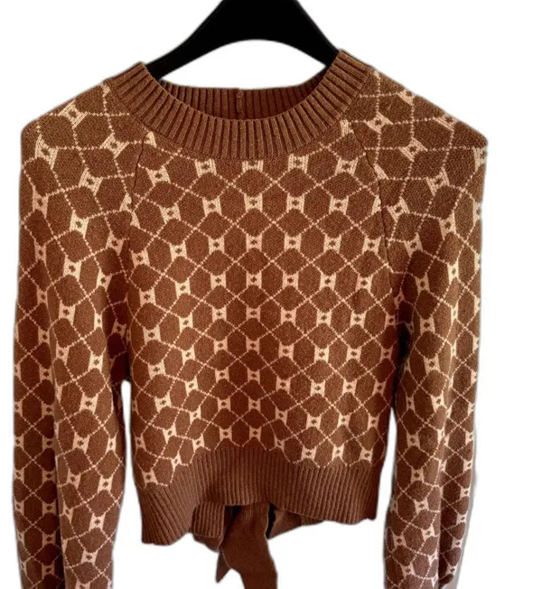 Buckle | Willow & Root Open Back Tie Sweater Brown Print Neutral Size Small BKE - Image 6