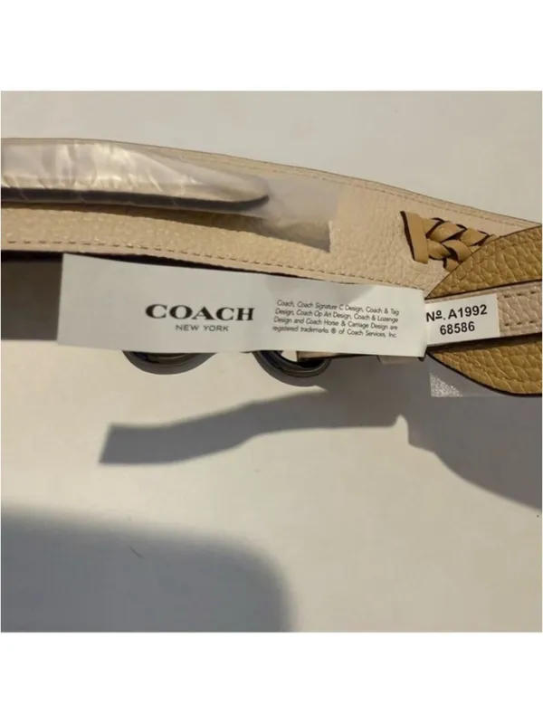 NEW Coach Whipstitch Leather Bag Strap Beige Gunmetal Style 68586 NWT - Image 9