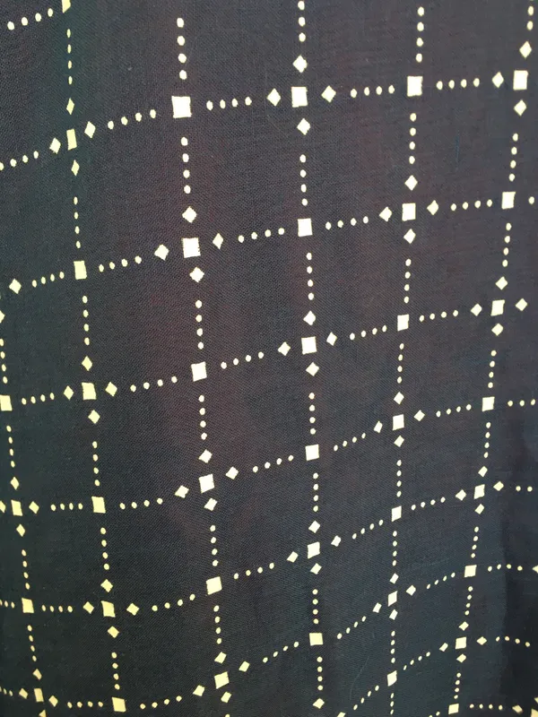 Vintage 70s House Of Bianchi Navy Blue Dot Check Maxi Dress Full Skirt Ruffle S - Image 7