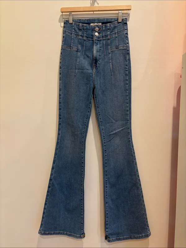 Free People Flare Jeans Jayde Bellbottoms Boho 70s Size 28 - Image 3
