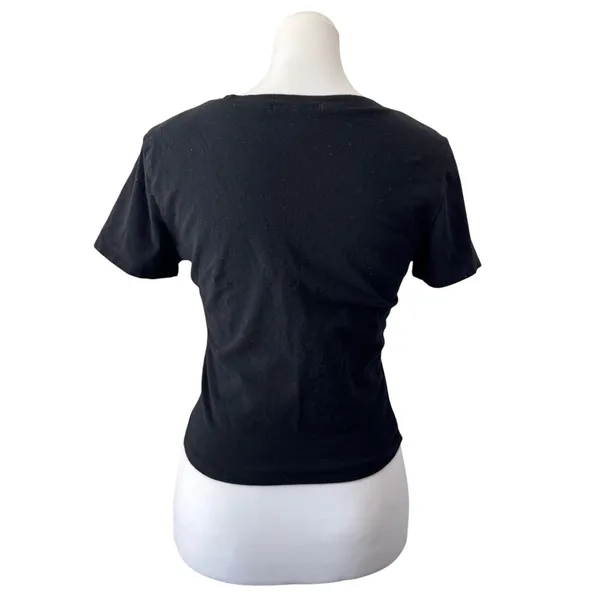 Bozzolo Black Cropped T-Shirt - Image 4