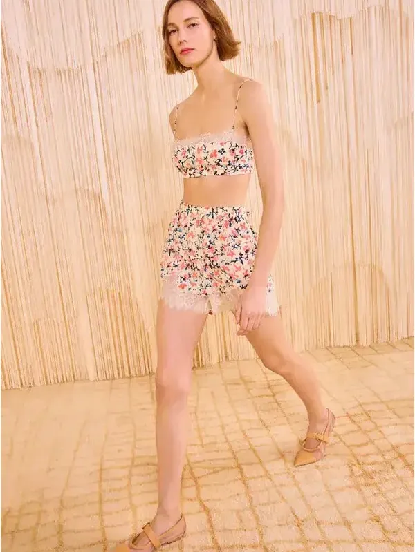 Ulla Johnson Leiko Lace Bralette Plumeria Silk Crop Top Cami Size 8 New Y2K - Image 2