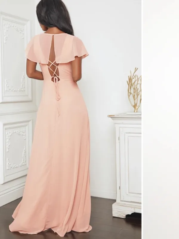 LULU's Chic Bridesmaid Prom Wedding Flowy Romantic Elegant Sexy Maxi Dress - Image 5