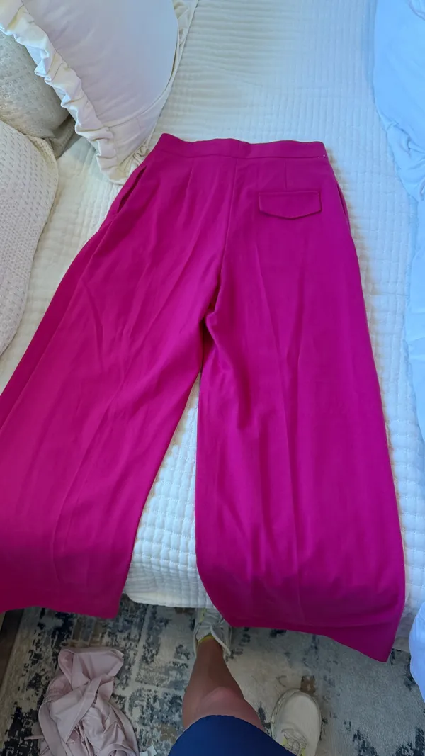 ZARA Pants Wide-Leg Menswear Fuchsia S - Image 3