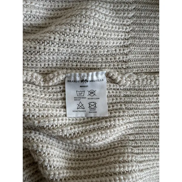 Brandy‎ Melville Cream Oversized Knit Sweater - Brianna Style (MH321) - Image 3
