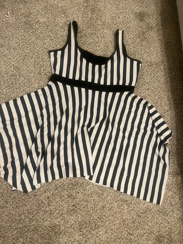Blooming Swimsuit Swimwear Women Stripes Bathing Suit Bow Belted Beach Wear High Waisted Monokini Swim Wear - Image 5