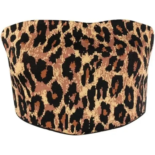 NWT STAUD Shane Leopard Print Scarf Top Multicolor Bandana Style Jacquard Knit - Image 3