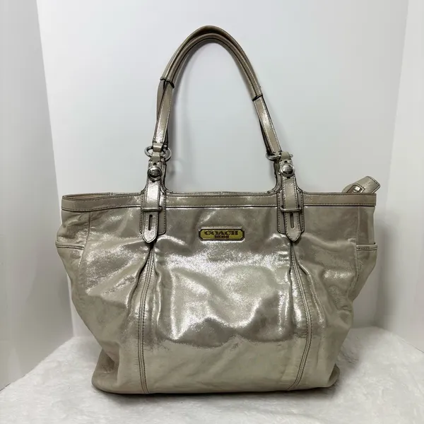 Coach Y2k Madison Gold Leather Tote Bag Purse Top Handle Satchel‎ - Image 2