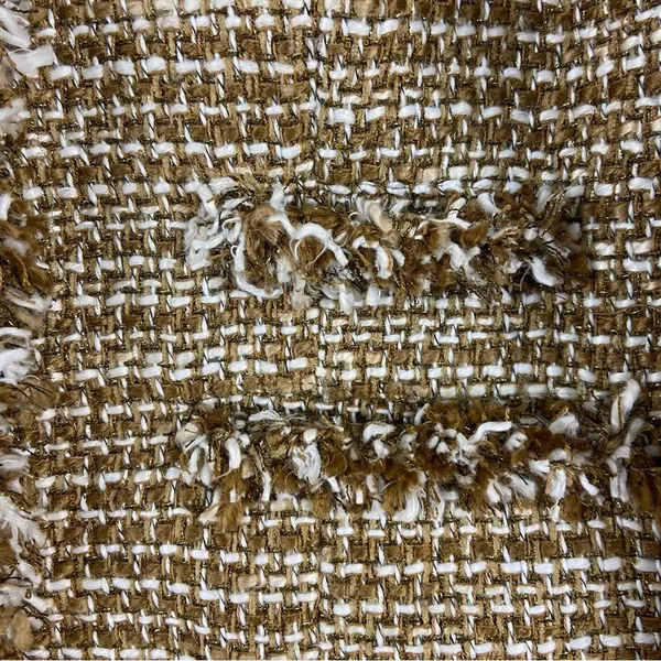 CAbi Tan Metallic Phoebe Tweed Boucle Frayed Edge Blazer Jacket Size Medium - Image 7