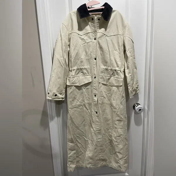 Free People Hunter Duster Maxi Cream Ivory Long Coat Size S - Image 6