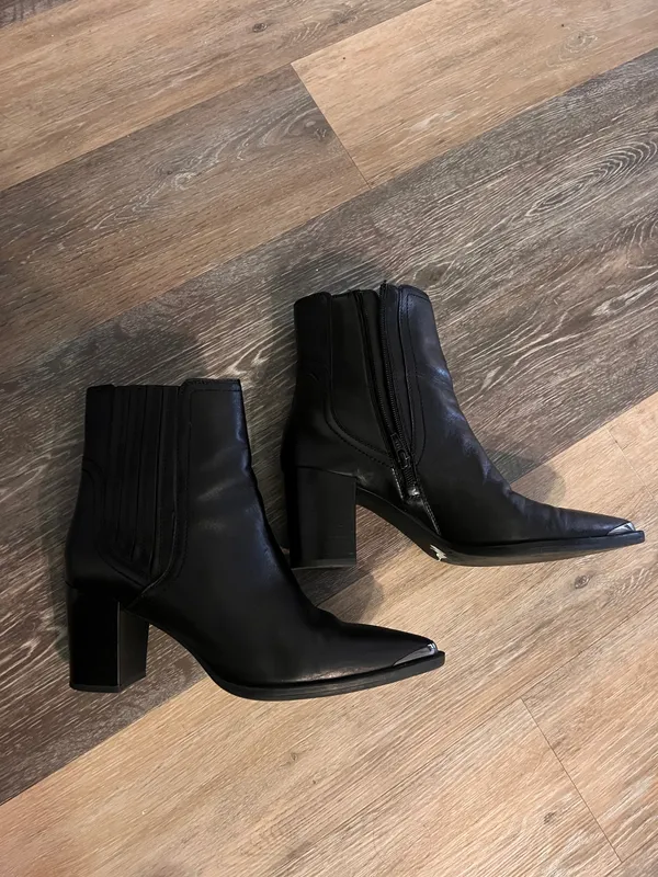 Black Heeled Booties Size 9.5 - Image 2