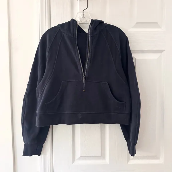 Lululemon Navy Blue Scuba Oversized Half Zip Hoodie XS/S LW3DM4S - Image 2