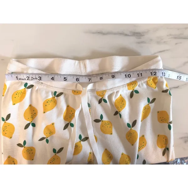 Hanna Andersson Womens Lemon Print‎ Organic Cotton Pajama Jogger Pants Small - Image 7