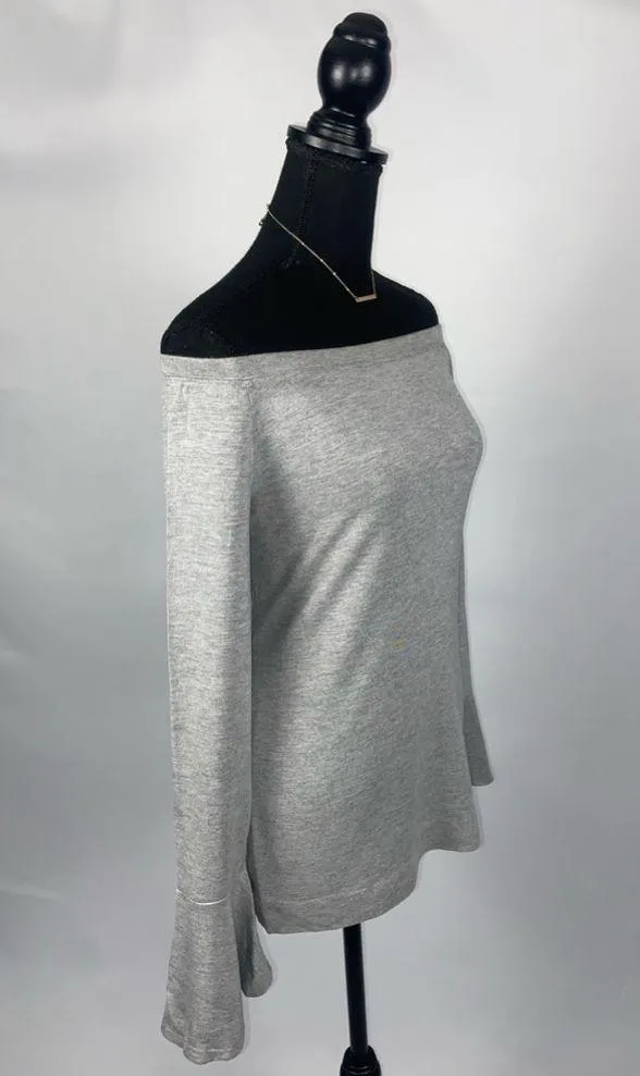 Catherine Malandrino Off the shoulder Belle sleeves Medium Gray Top blouse - Image 2