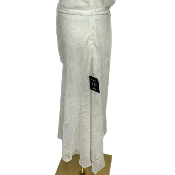 New Lulus Graceful White Floral Jacquard Halter Midi Dress Women’s Sz XL Elegant - Image 12
