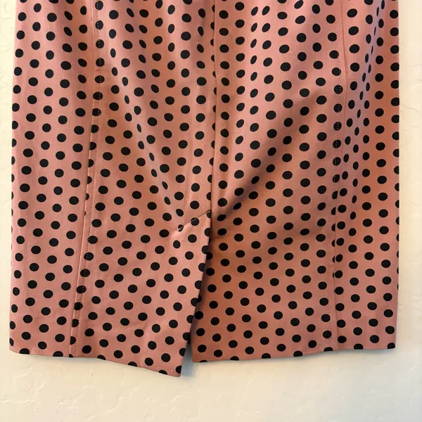 Ann Taylor LOFT mauve pink pencil skirt with black polka dots size 2 - Image 13