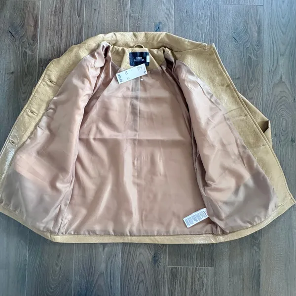 Urban Outfitters Sydney Oversized Dad Jacket Gold Tan 90s Phoebe Buffay Small - Image 11