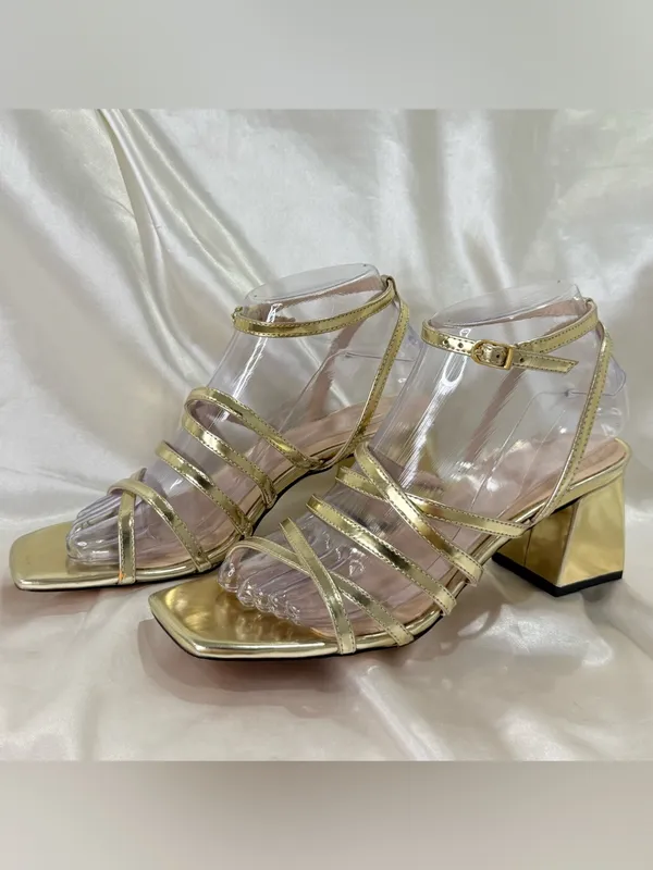 J.Crew Layne Strappy Sandals 7 Metallic Gold Wedding Guest Summer Vacay Chic - Image 6