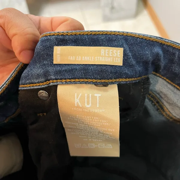 Kut From The Kloth High Rise Reese Fab Ab Ankle Straight Leg Jeans Size 0‎ - Image 3