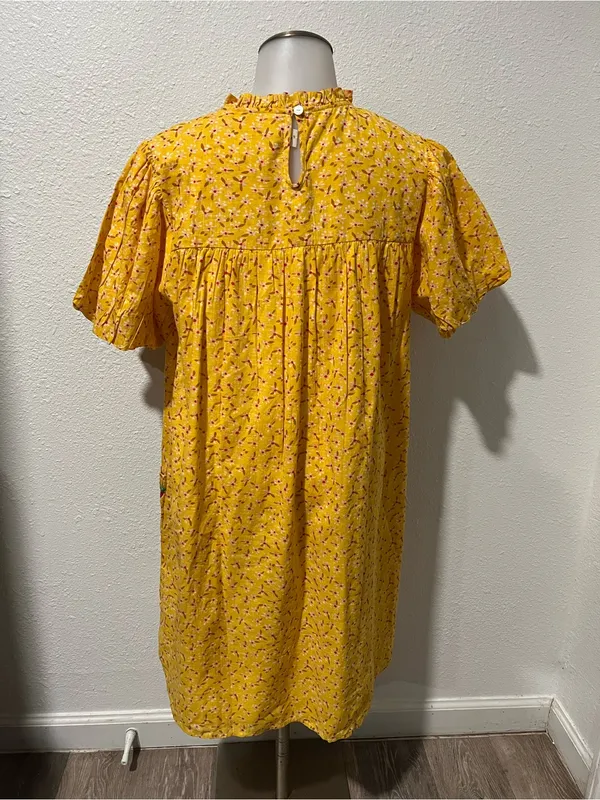 Uncle Frank Boutique Boho Floral Embroidered Dress Size Medium - Image 5