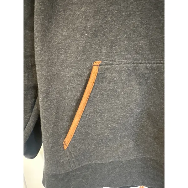 Ariat Re-AL Womens XL Charcoal elevated Henley Hoodie Faux Suede Trim Pullover - Image 4