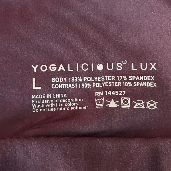 YOGALICIOUS LUX Women's Dark Plum High Waist‎ Leggings Size L Activewear - Image 5