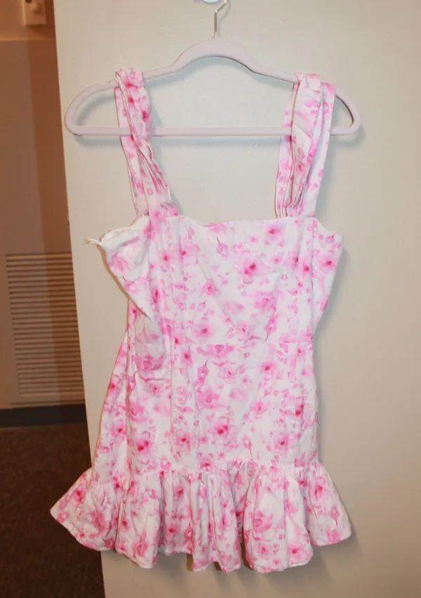 Hello Molly Off Shoulder Floral Mini Dress Pink - Image 3